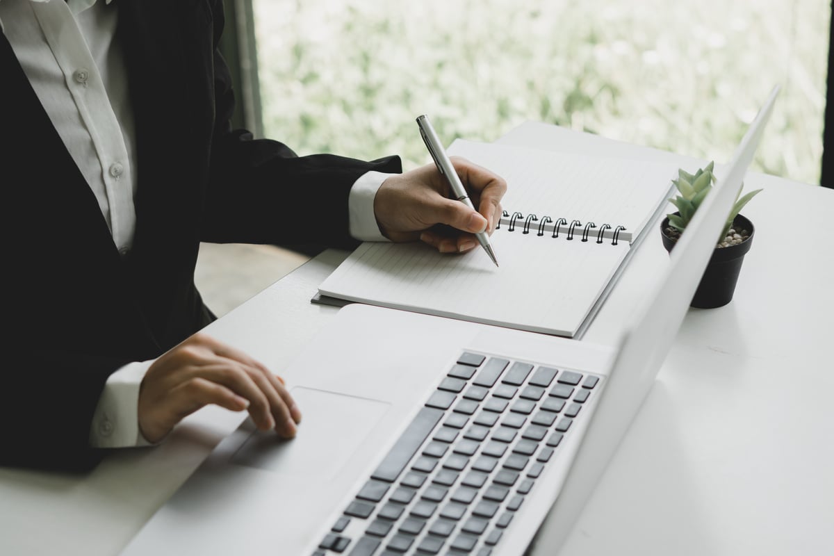 Tax deduction planning concept. Businessman calculating business balance prepare tax reduction.